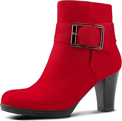 mysoft Women's Booties with Heel: Stylish Chunky Ankle Boots