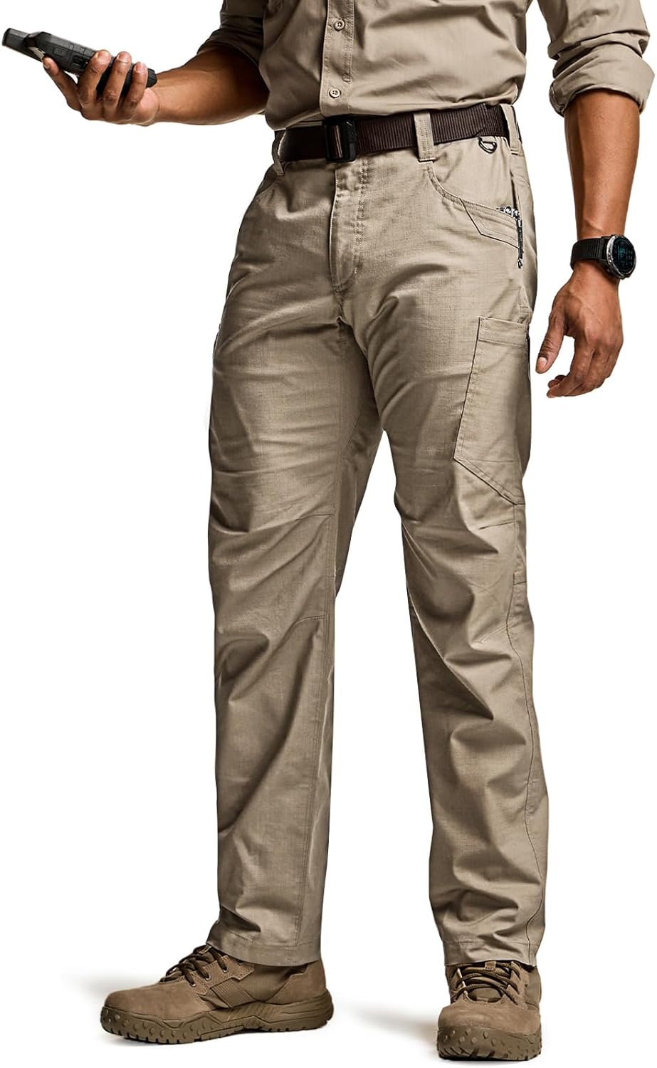 CQR Men's Utility Flex Cargo Pants for Tactical Comfort