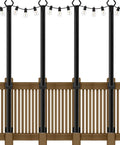 4 Pack 5Ft String Light Poles for Outside String Lights - Adjustable