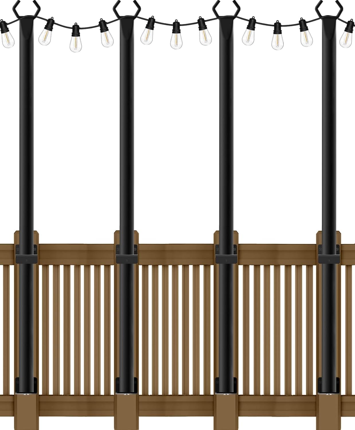4 Pack 5Ft String Light Poles for Outdoor Use and Decor