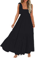 Bohemian Summer Maxi Dress for Women with Spaghetti Straps