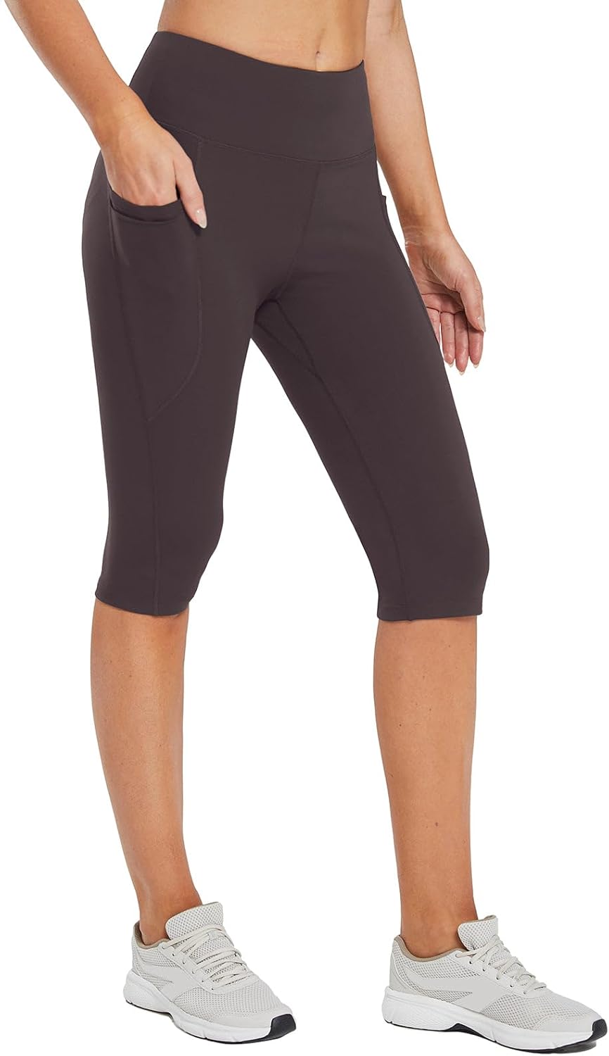 Baleaf Women's Capri Leggings with Pockets for Yoga and Workout