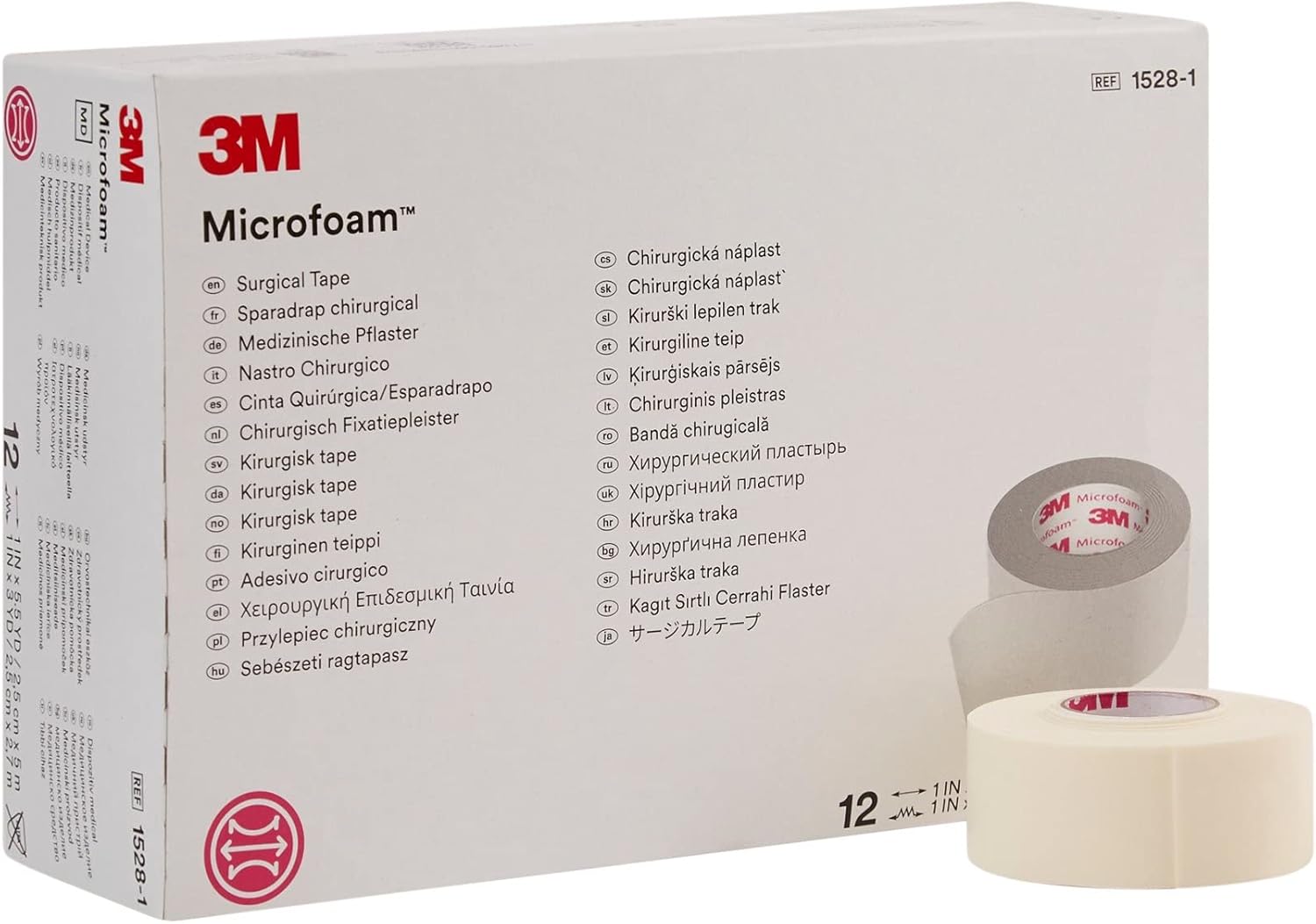 Direct Collection 3M Microfoam Surgical Tape 1in x 5.5yd Box of 12
