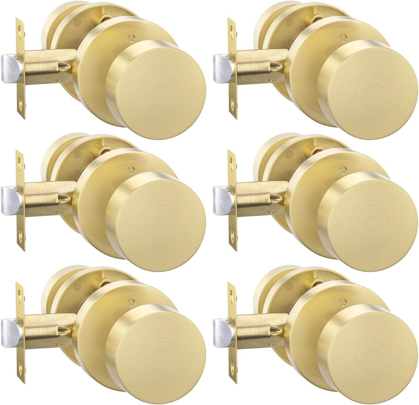 Heavy Duty Gold Door Knobs for Privacy in Bedroom and Bathroom