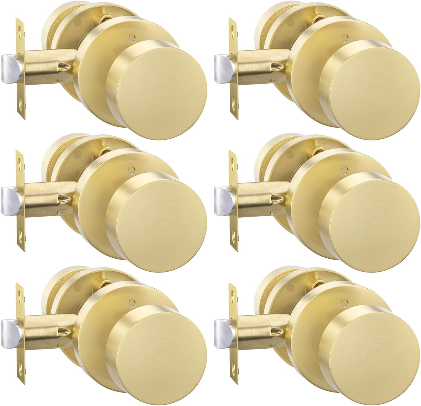 Heavy Duty Gold Door Knobs for Privacy in Bedroom and Bathroom