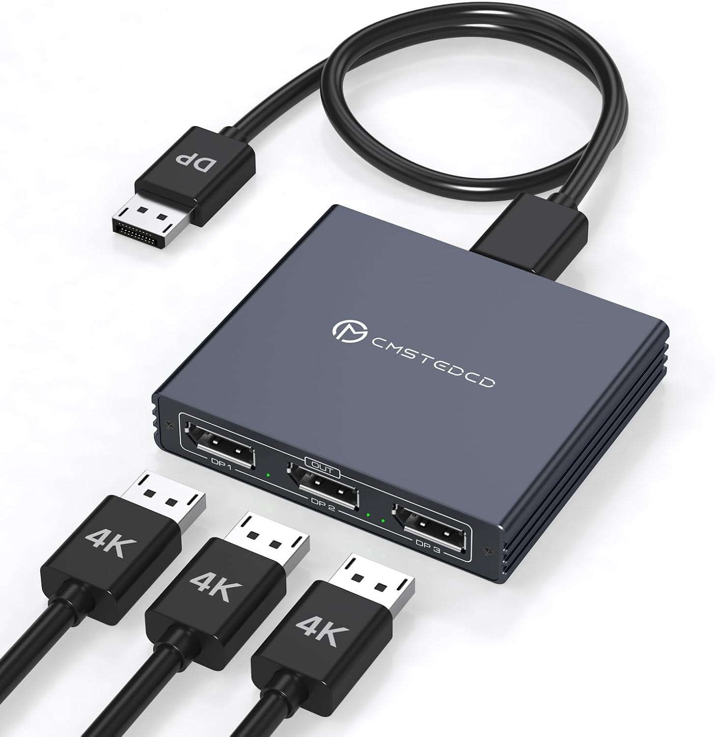 DisplayPort Splitter for 3 Monitors 4K60Hz Extended Display