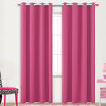 KOUFALL Hot Pink Curtains 96 Inches Long for Girls Bedroom