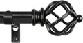 Black Curtain Rods for Windows 72 to 144 in - Adjustable Long Rod