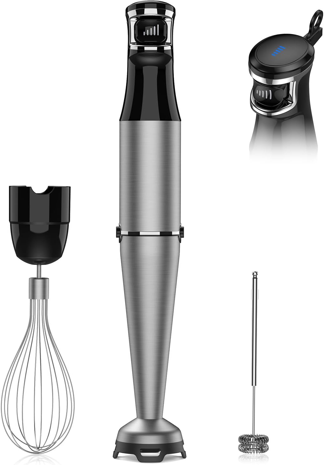 BESROY 3-in-1 1100W Handheld Blender - Variable Speed for Soup, Smoothies
