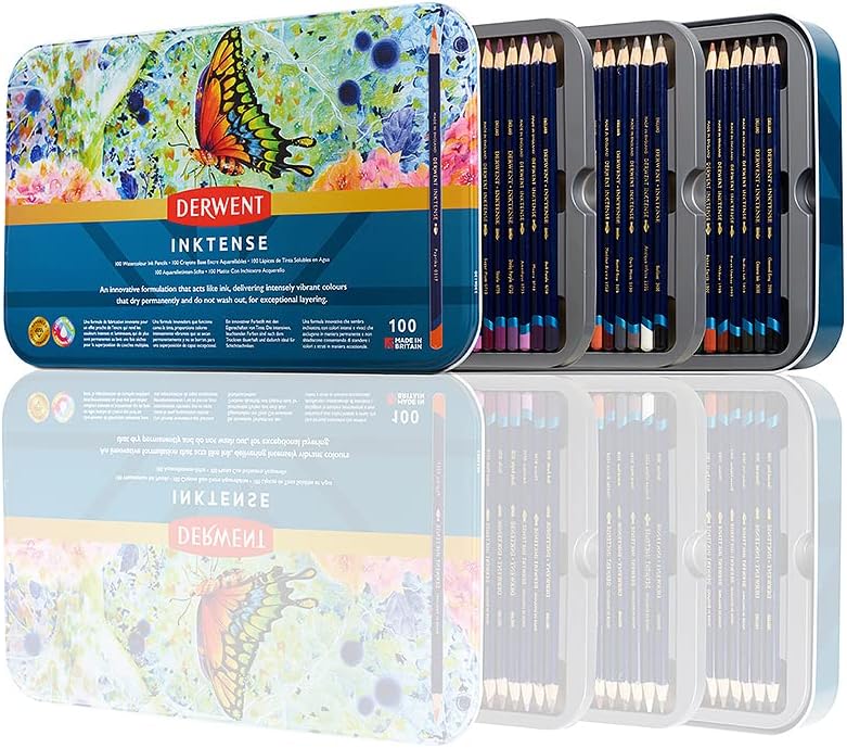 Derwent Inktense Pencils Art Set: 100 Premium Watercolor Pencils