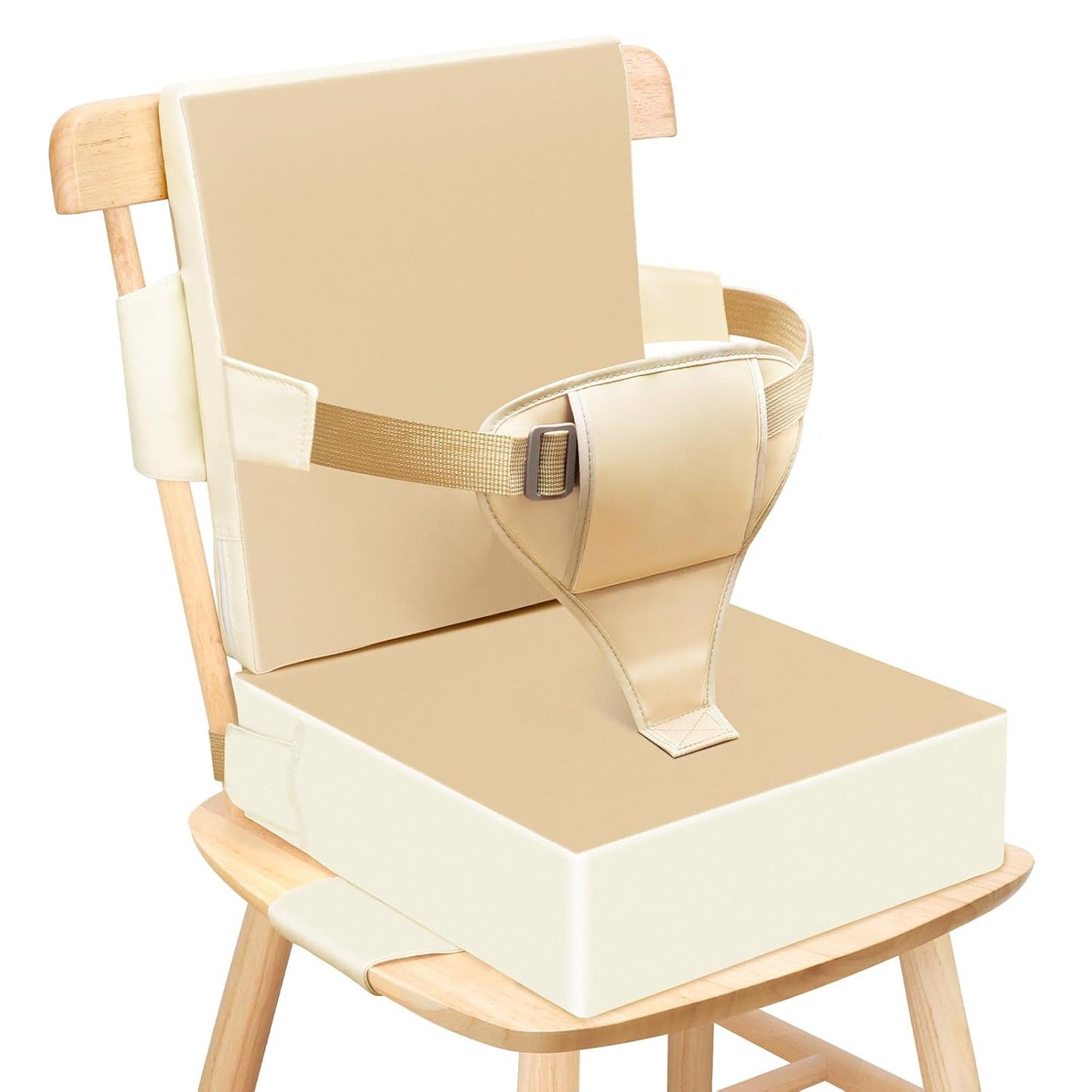 Toddler Booster Seat for Dining Table with Backrest & Straps