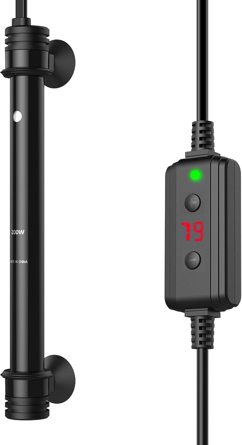 NICREW 200W Aquarium Heater - Precise Temperature Control for 30-50 Gallon Tanks