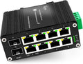 Industrial 8 Port PoE Ethernet Switch with 2 SFP Slot - Rugged Gigabit
