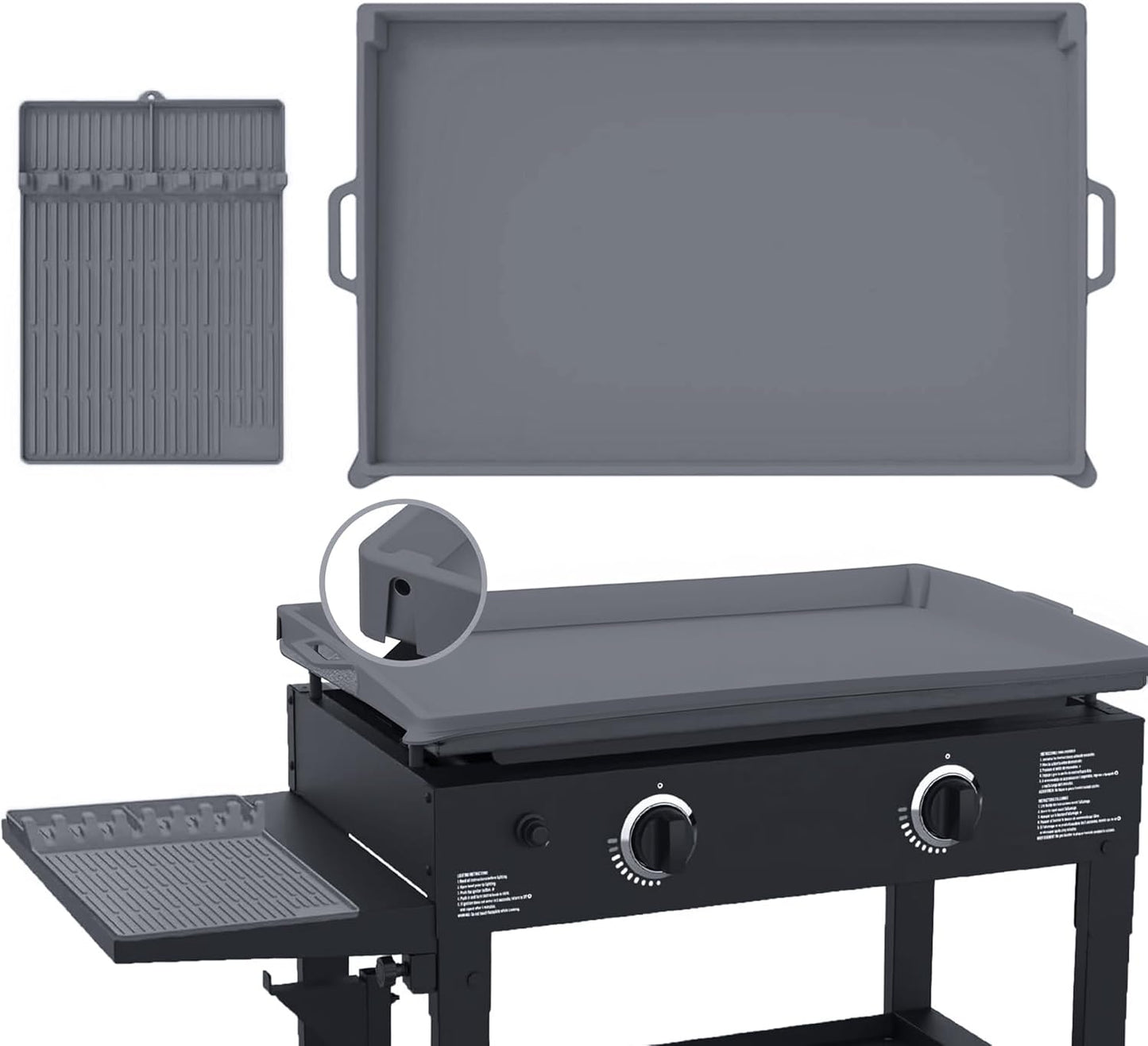 Full Wrap-Around 28 Inch Silicone Griddle Cover for Protection