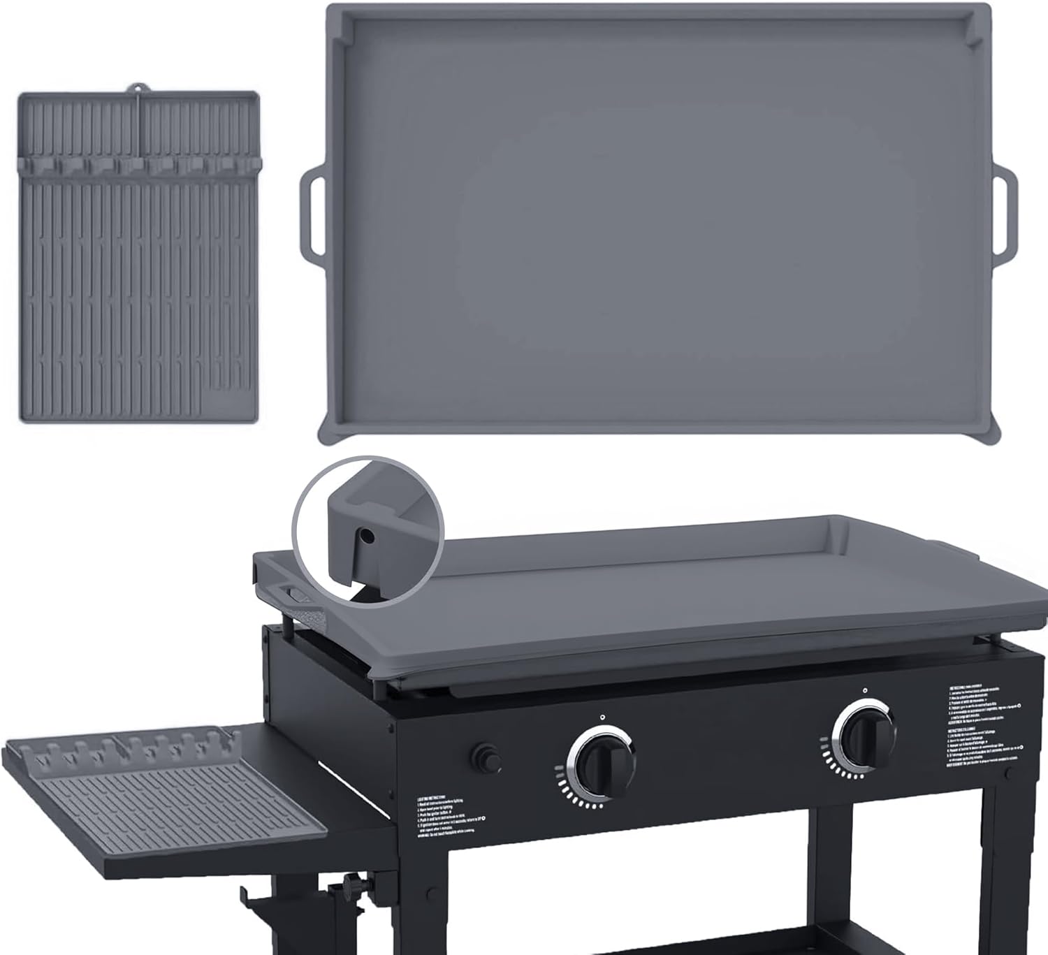 Full Wrap-Around 28 Inch Silicone Griddle Cover for Protection
