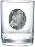 Heritage Pewter Black Bear Double Old Fashion Glass - 14 OZ