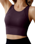 High Neck Sports Bra Longline Medium Impact - Supportive Crop Tank Ama