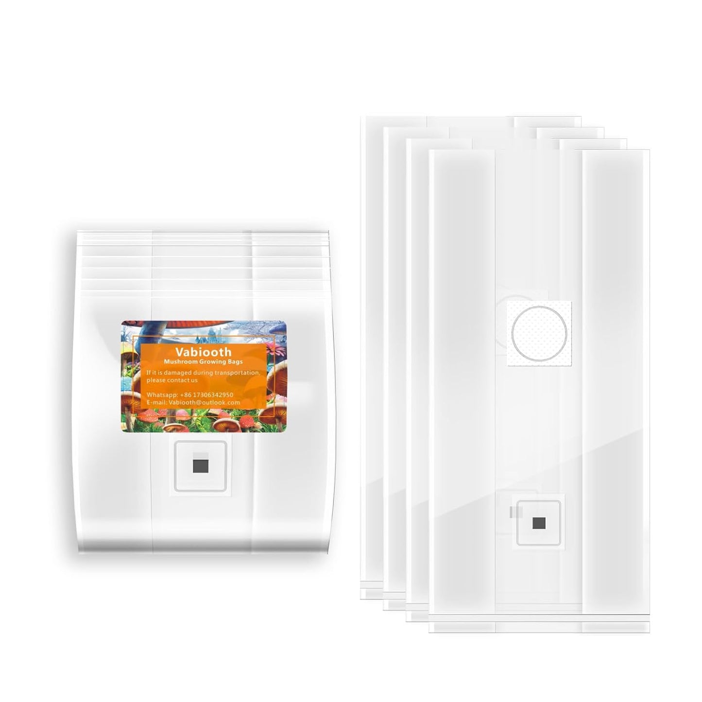 20 Packs 6 Mil Mushroom Grow Bags with Self Healing Port