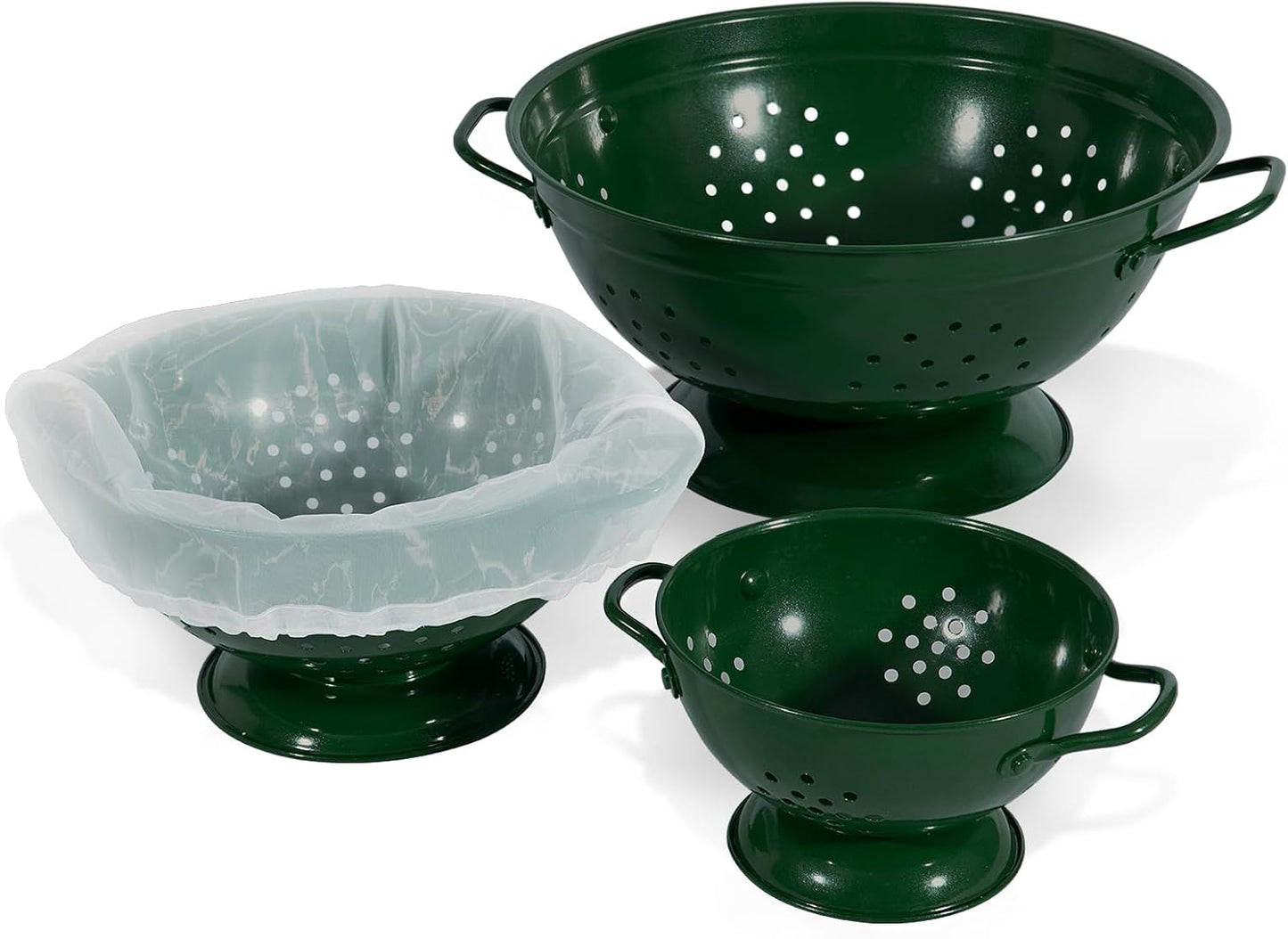 Metal Colander Set of 3 for Spaghetti, Pasta, and More