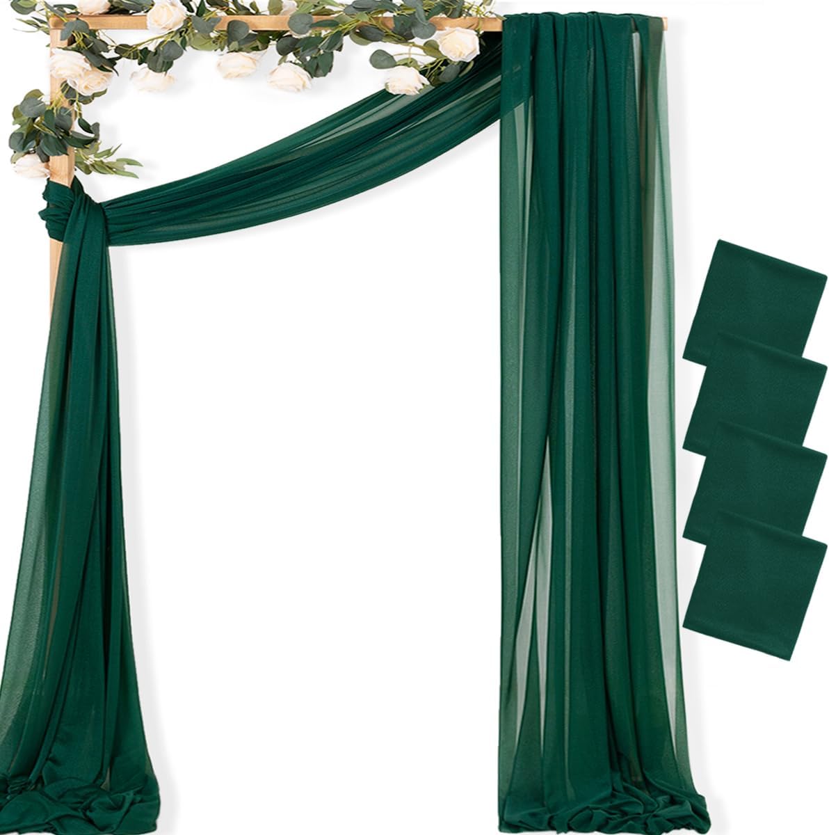 MLMC Emerald Green Wedding Arch Draping Fabric for Events