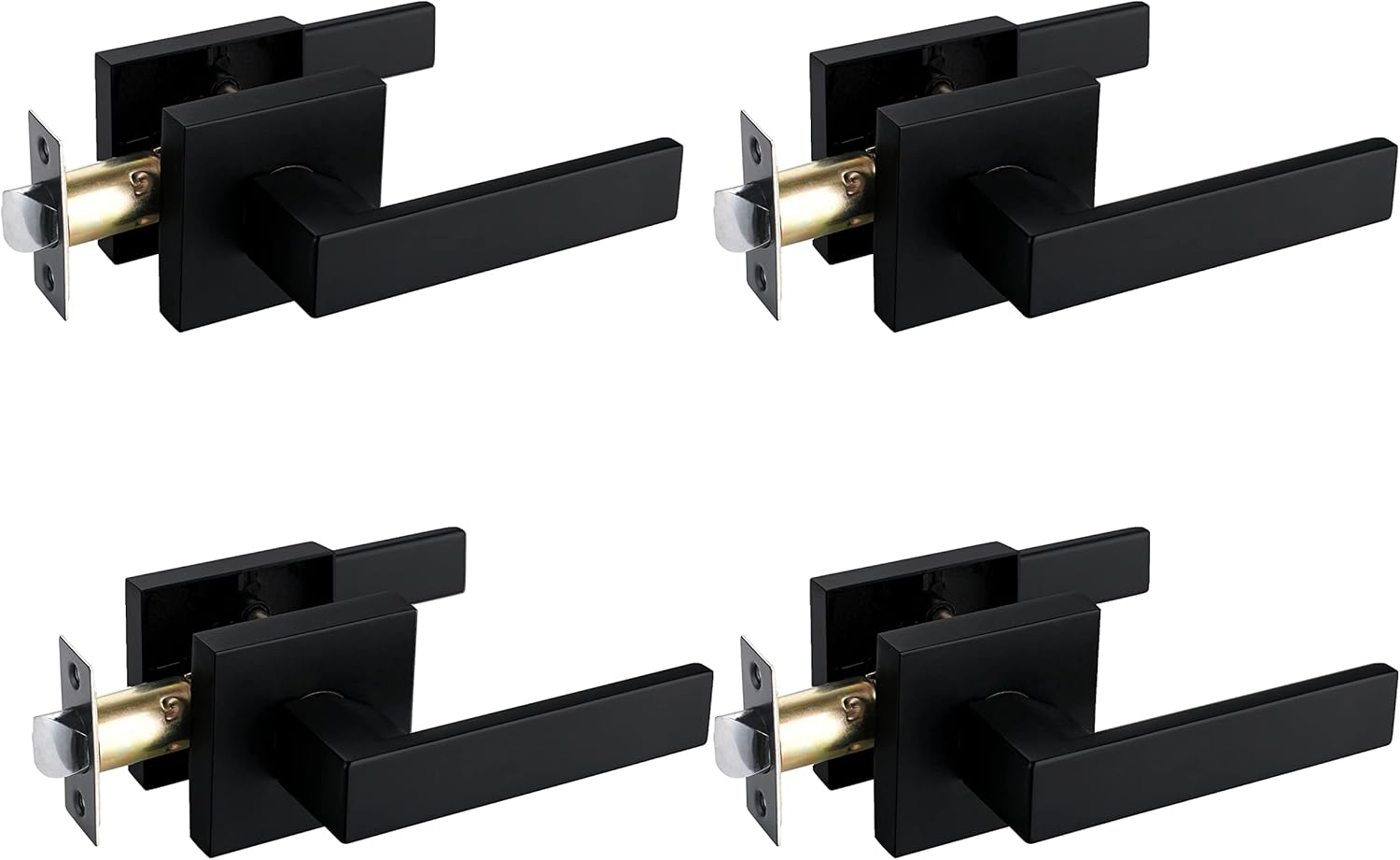 NEWBANG Solid Door Lever Handle in Matte Black Finish for All Doors