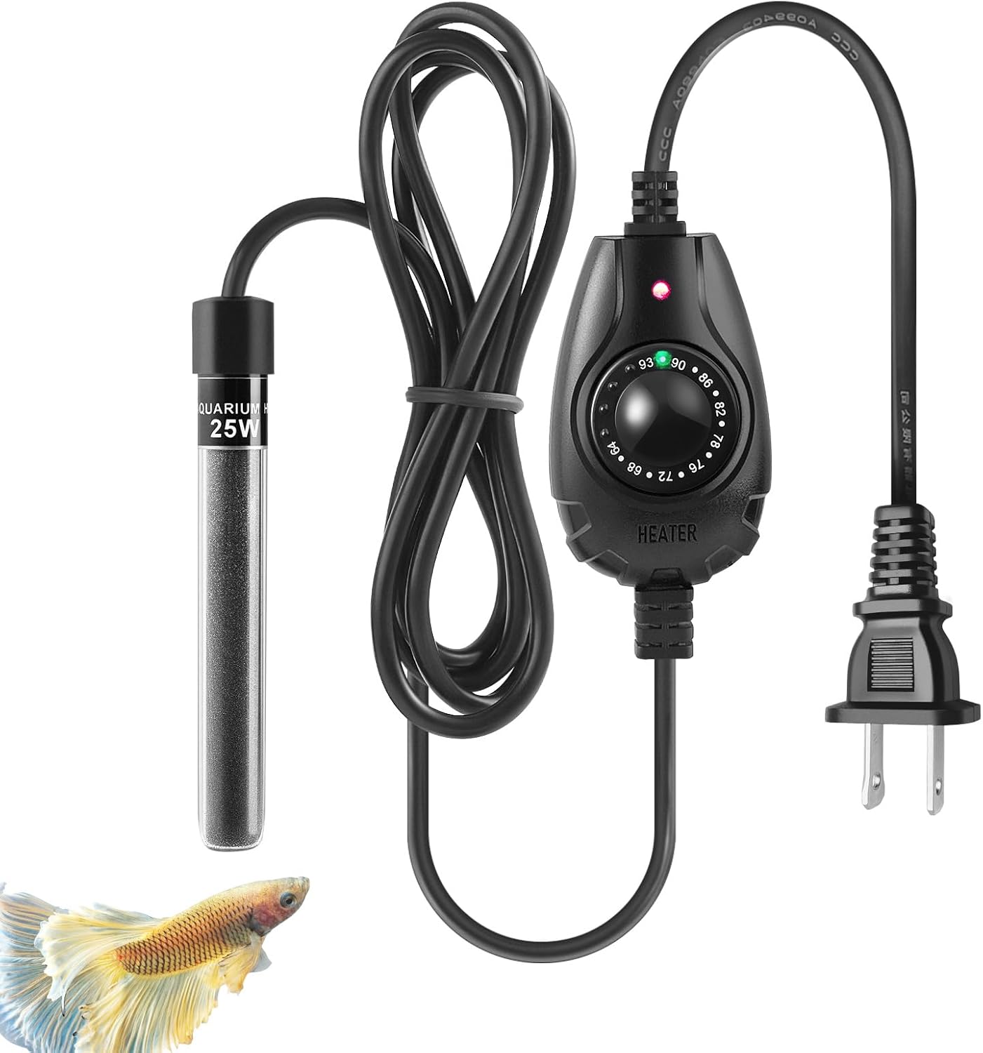 Adjustable Betta Heater for Small Tanks (25W)