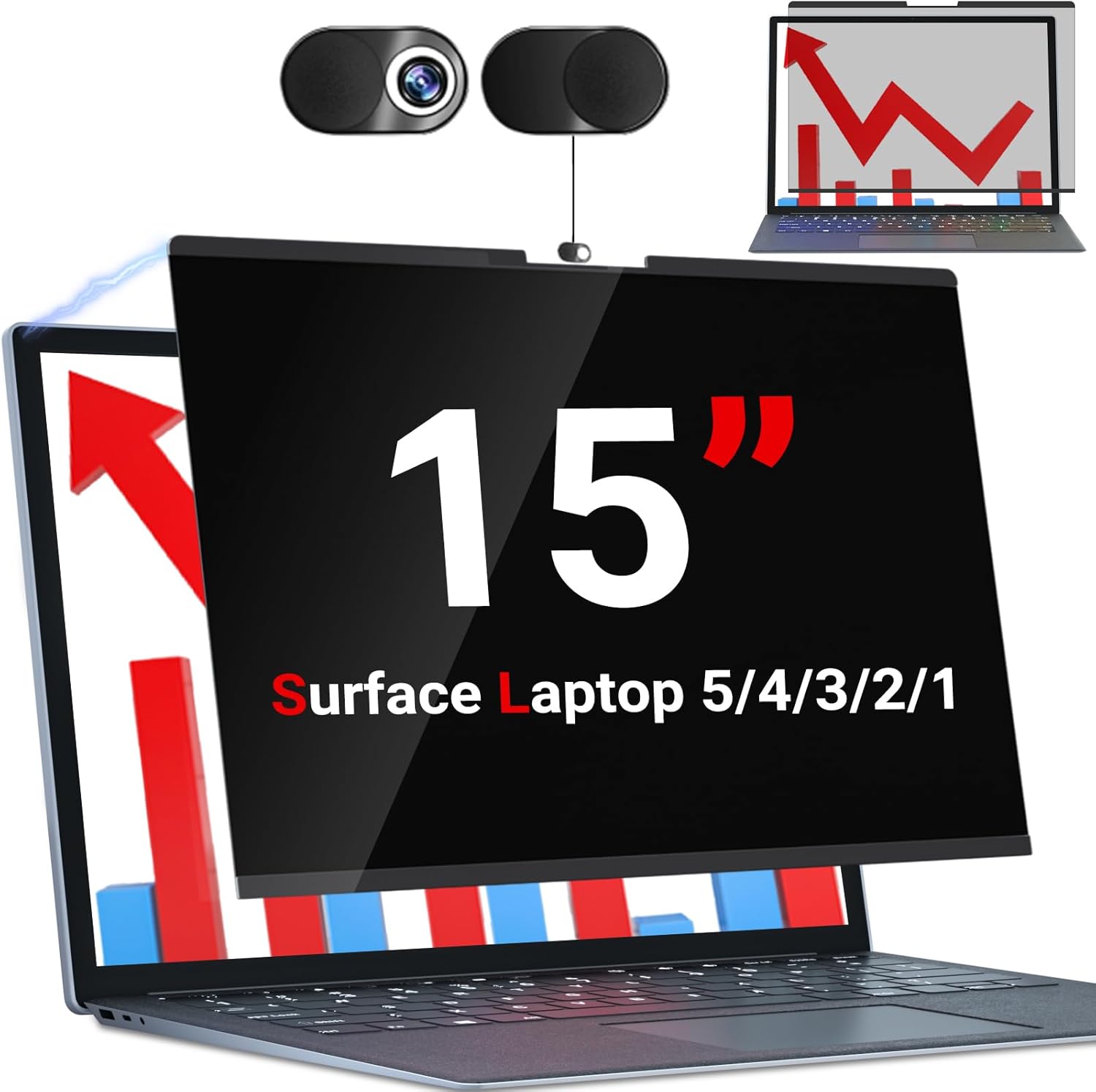 ZOEGAA Surface Laptop 15 Privacy Screen for Microsoft Devices