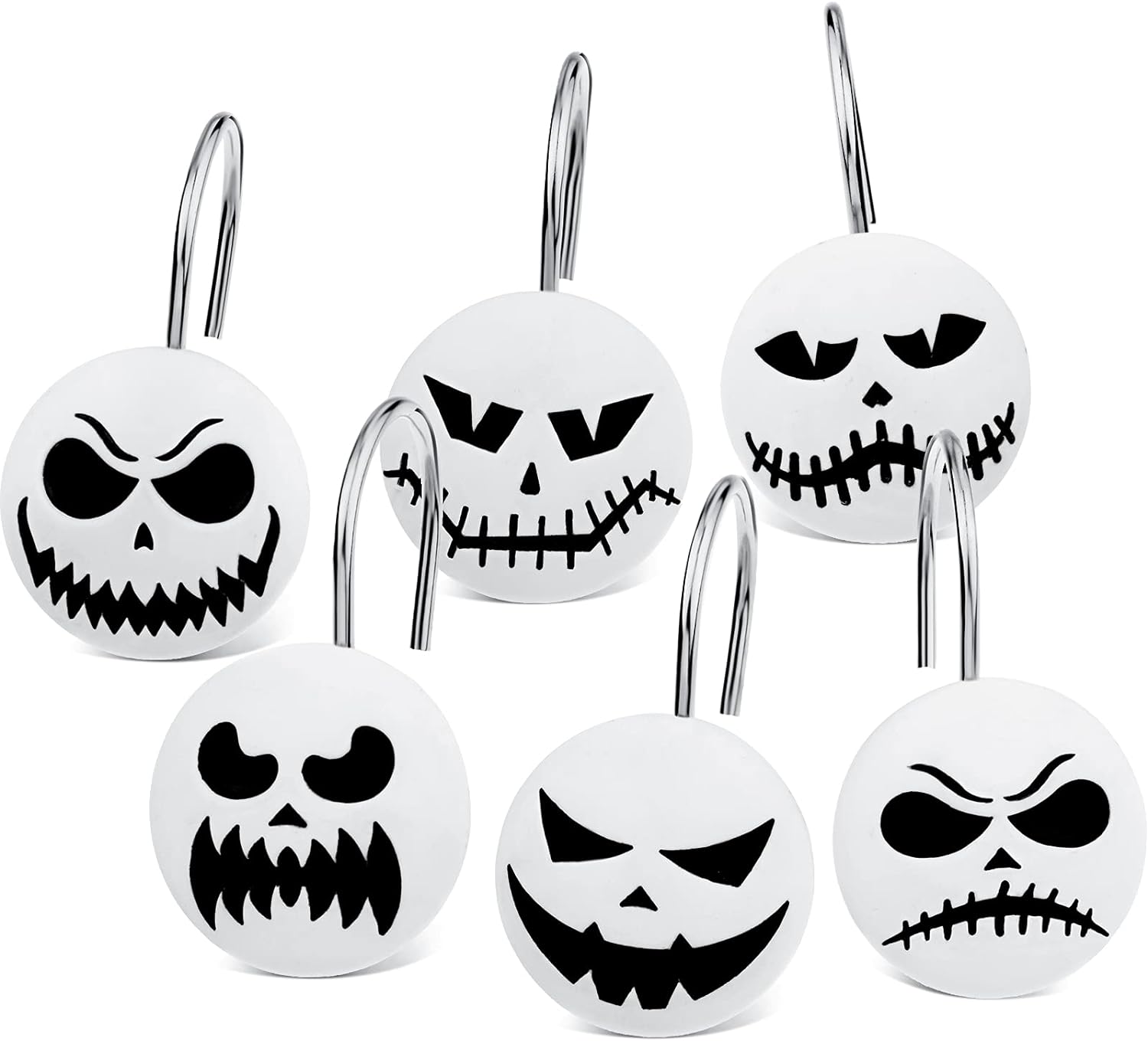 Jetec Skull Shower Curtain Hooks: Spooky Bath Decor