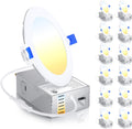 Ensenior 4 in Ultra-Thin LED Recessed Light 12 Pack - Selectable Color