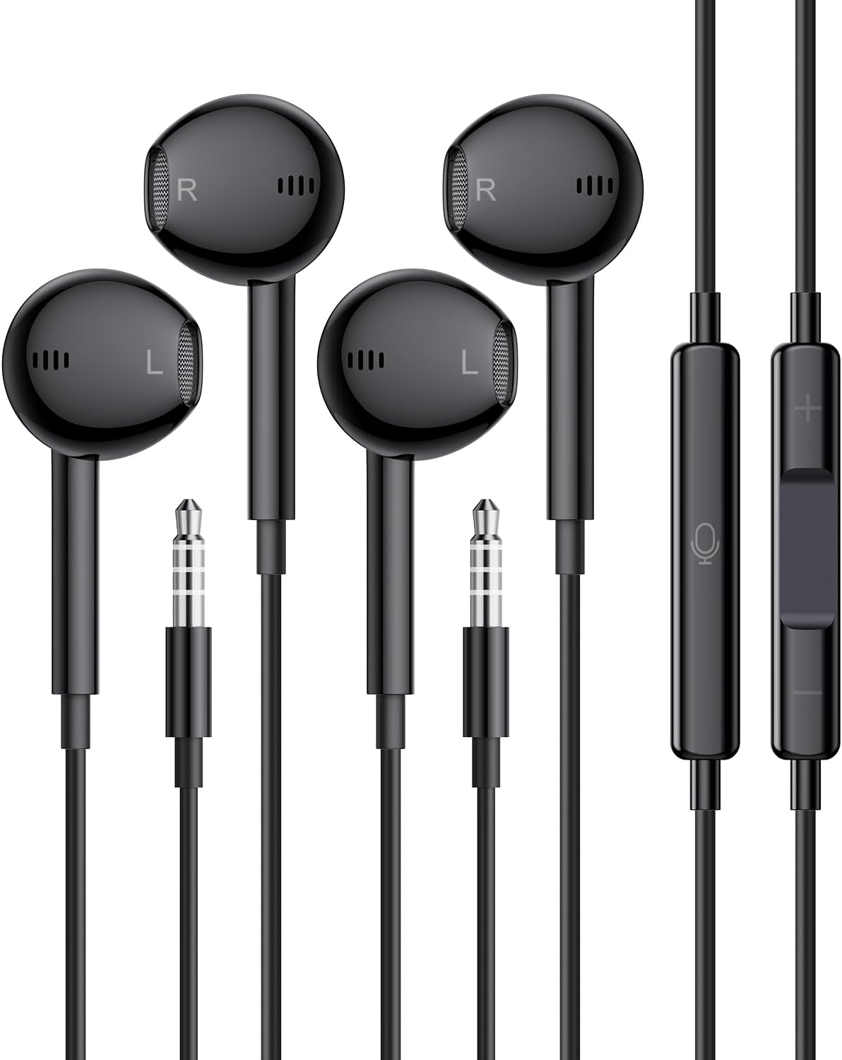 Twin Pack HiFi Wired Earbuds: Clear Calls, Rich Stereo