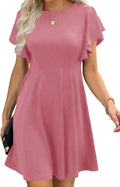 Happy Sailed Cocktail Dresses for Women Ruffle Sleeve A Line Mini due