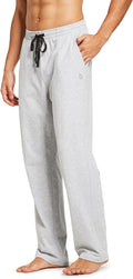 Mens Cotton Yoga Sweatpants with Pockets - Comfortable Lounge Fit
