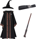 Vibrant Kids Dark Wizard Costume Set with Hat, Belt, and Wand