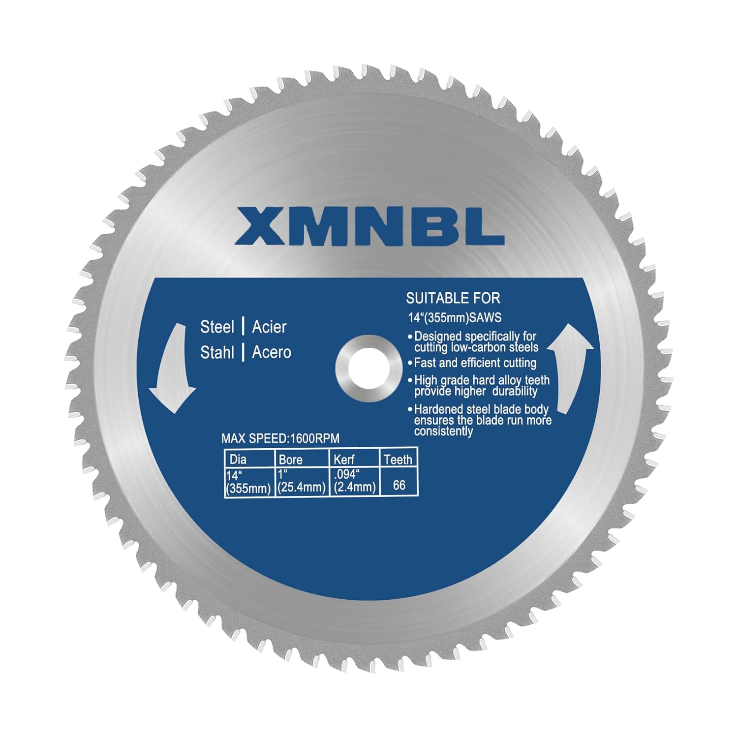 14 Inch Metal Cutting Saw Blade for Evolution Saws - 66 Teeth