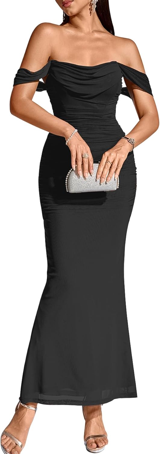 KUTUMAI Off The Shoulder Maxi Dress for Elegant Occasions
