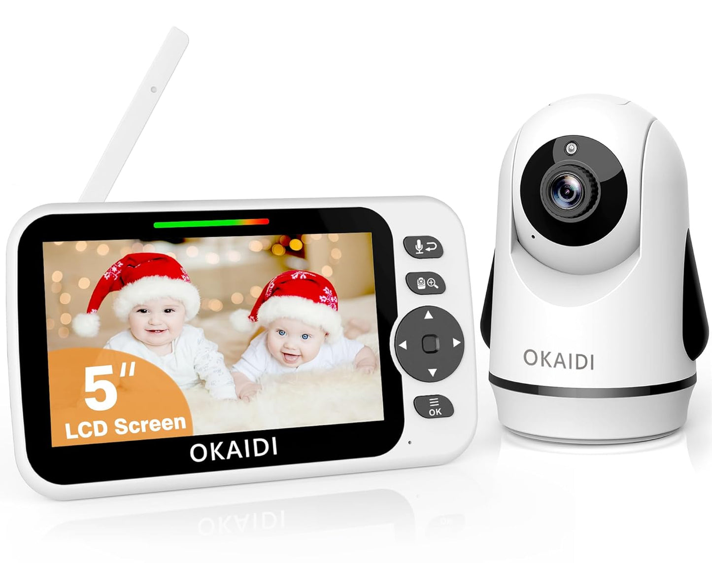 OKAIDI Video Baby Monitor with 5-Inch Display and Night Vision