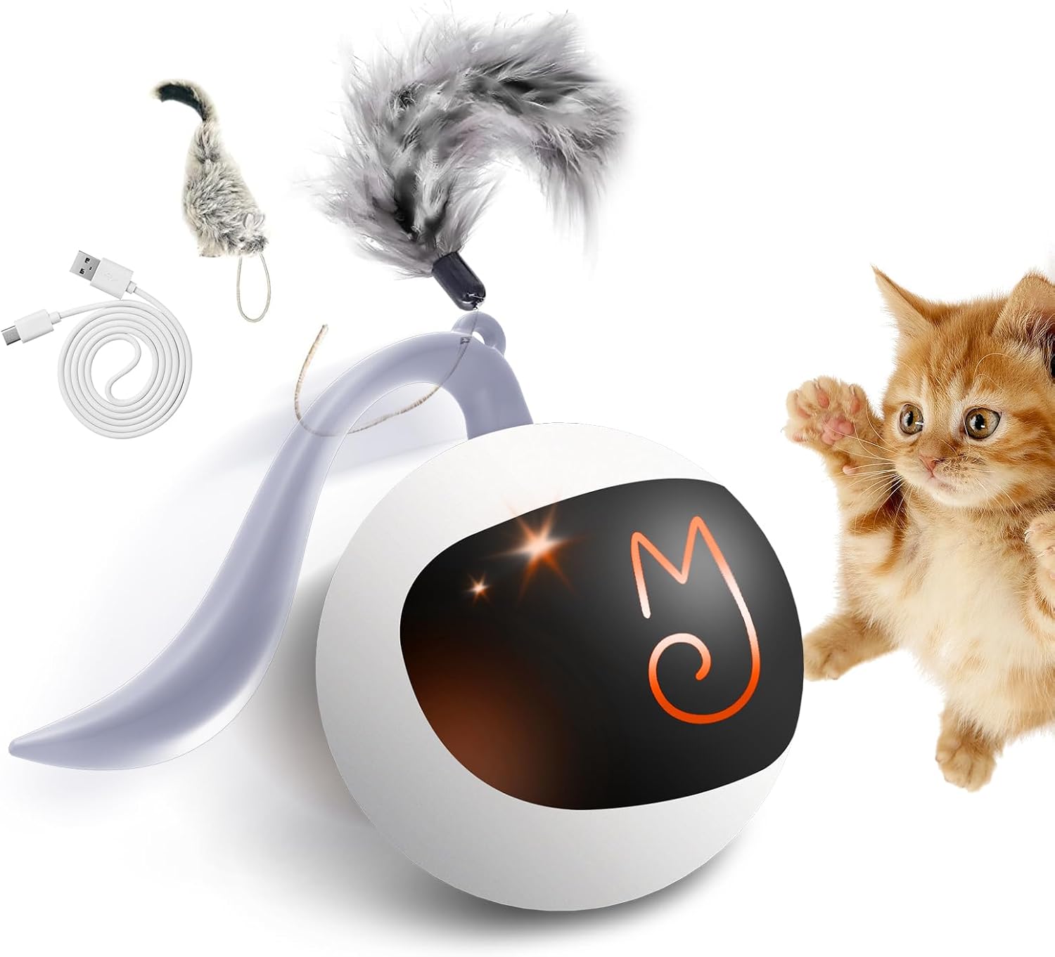 Migipaws Interactive Cat Ball: Automatic Rolling Fun!