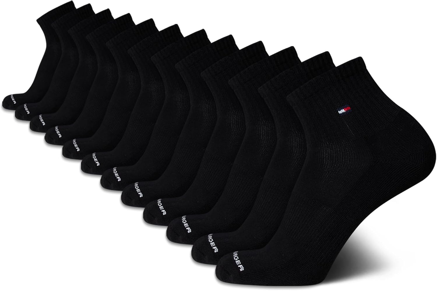 Tommy Hilfiger Mens Quarter Socks - Cushioned Performance 12 Pack