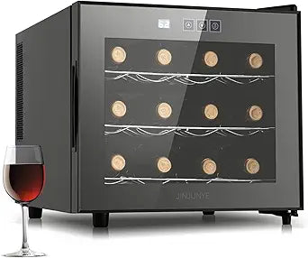 Compact 12 Bottle Wine Cooler Refrigerator for Home & Office