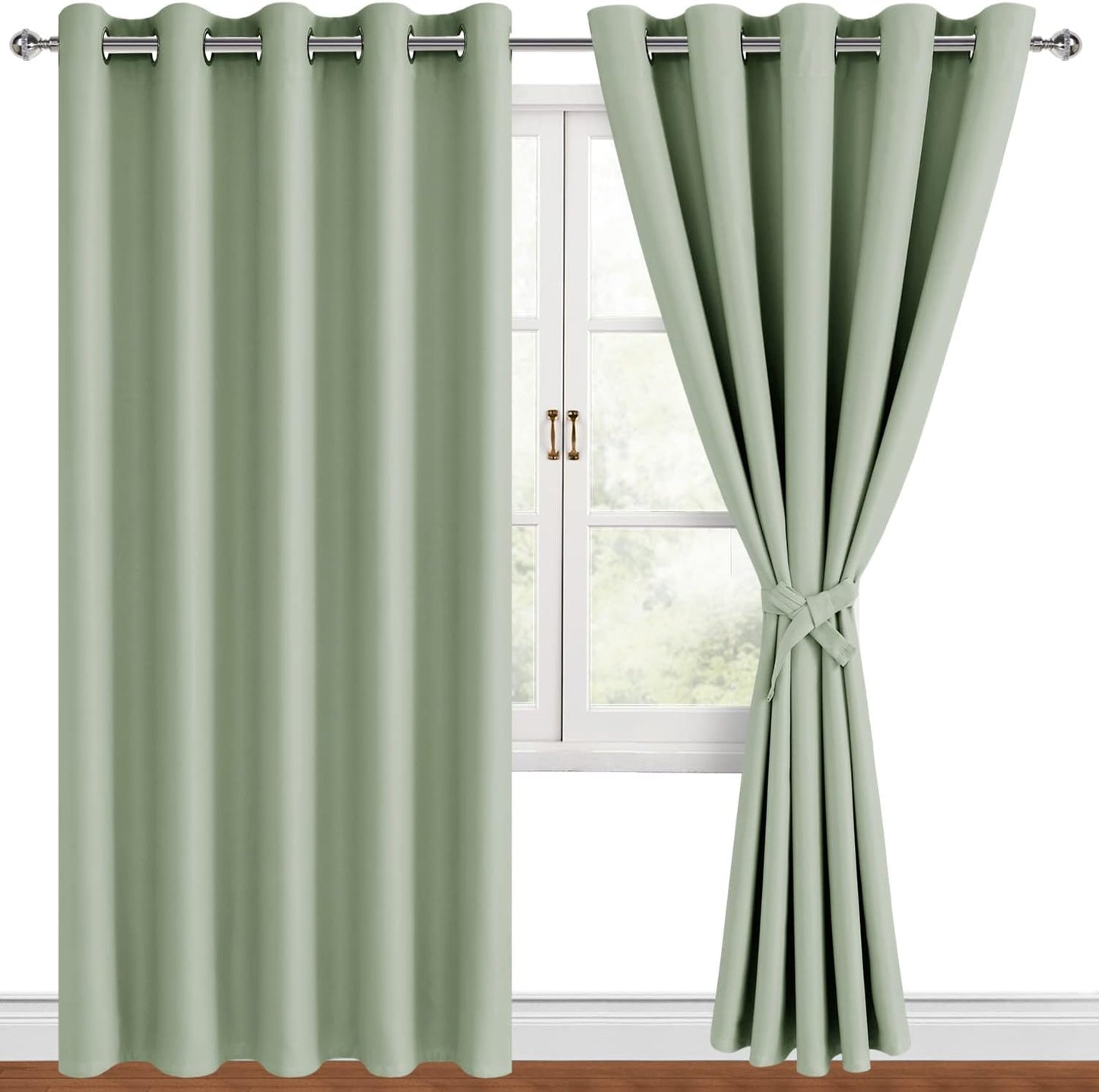 Hiasan Grommet Blackout Curtains for Bedroom, 70 x 84 Inches