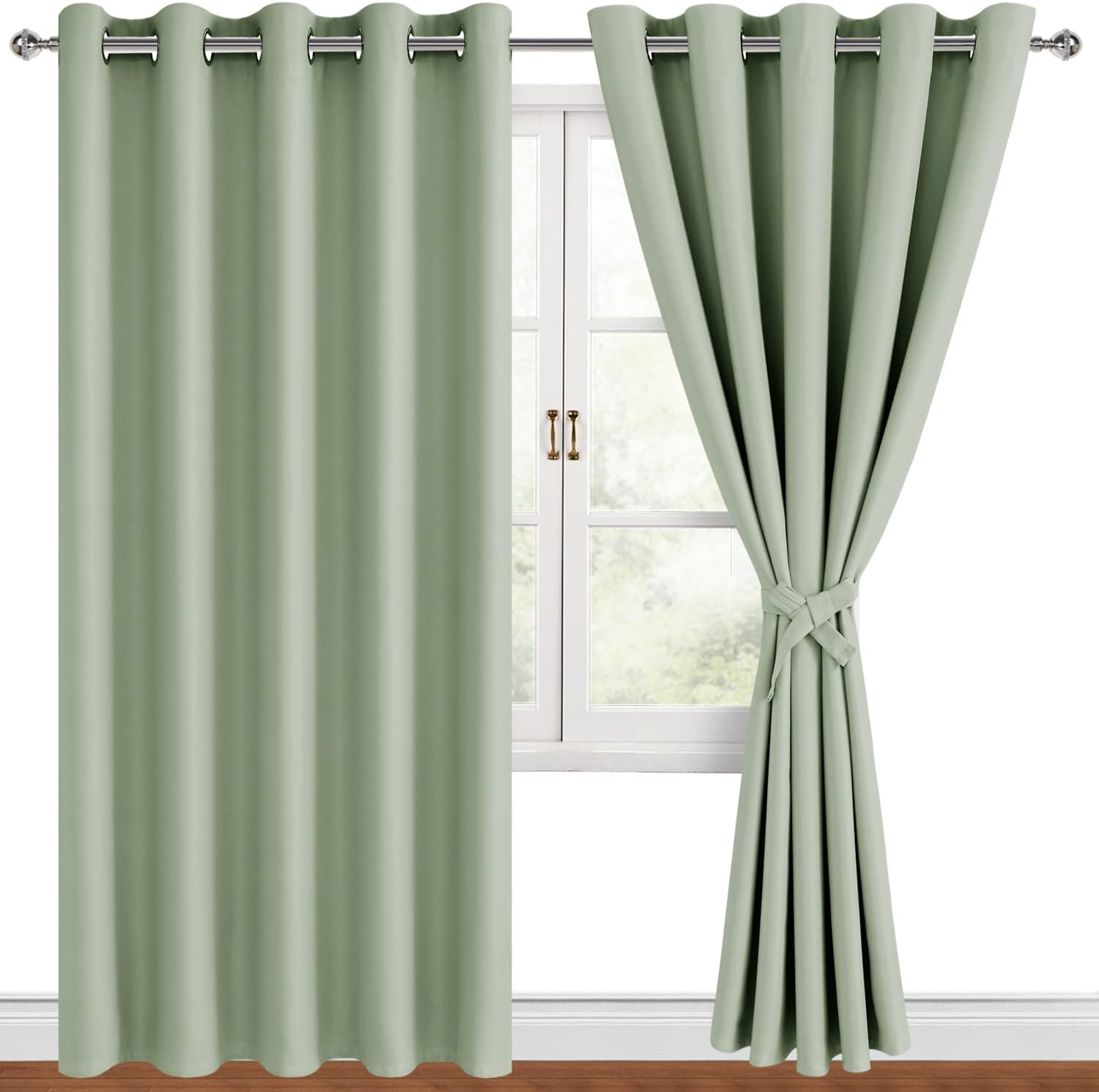 Hiasan Grommet Blackout Curtains for Bedroom, 70 x 84 Inches