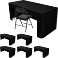 Black Open Back Fitted Rectangle Tablecloths 72x30 in 6-Pack - Clean