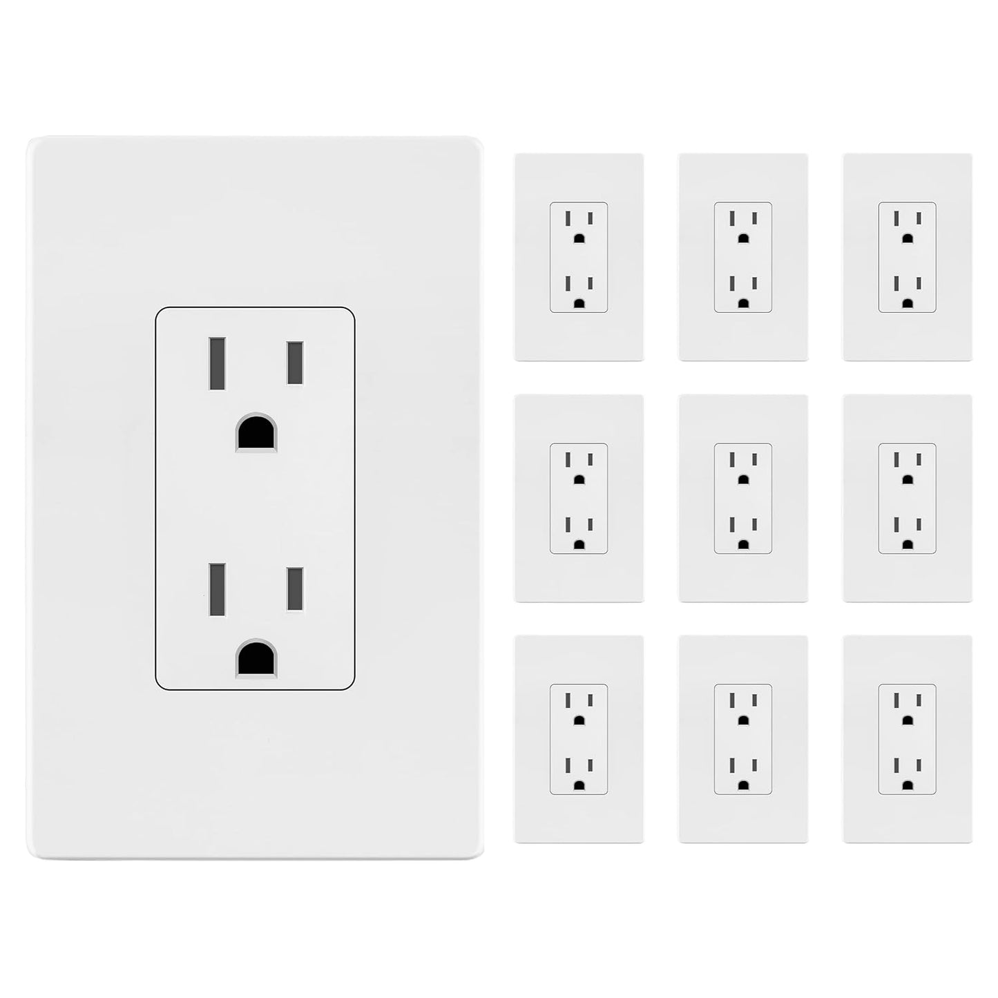 LIDER Matte Finish Decorator Receptacle with Child Safety Features