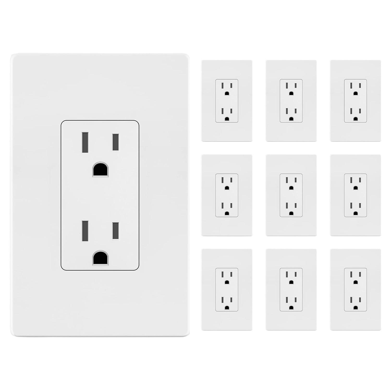 LIDER Matte Finish Decorator Receptacle with Child Safety Features