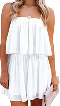 Womens Pleated Spaghetti Strap Romper - Lightweight Summer Piece