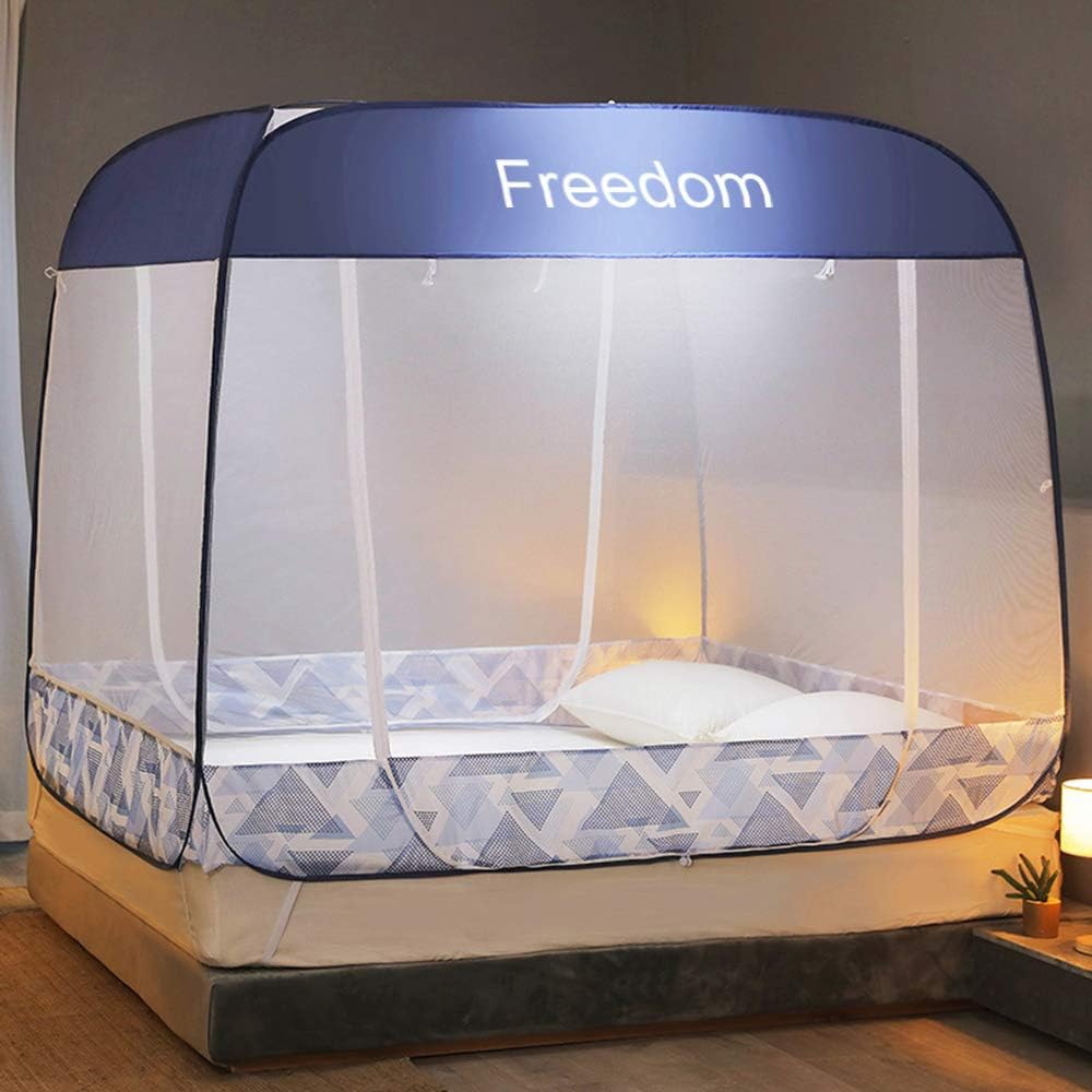 Folding King-Size Pop-Up Mosquito Net Tent - Portable & Self-Standing