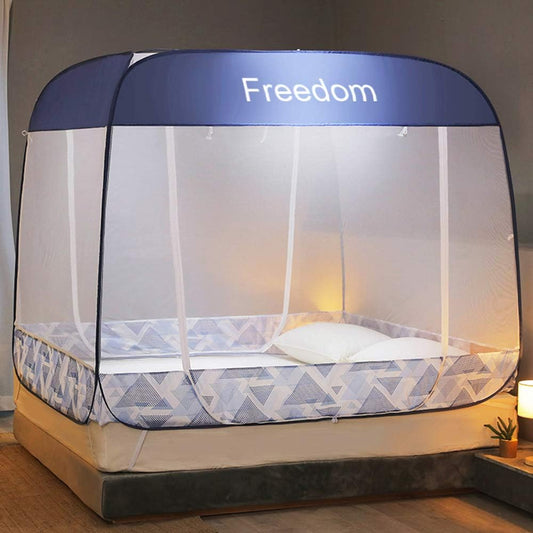 Folding King-Size Pop-Up Mosquito Net Tent - Portable & Self-Standing