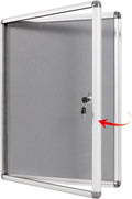 SWANCROWN Fabric Bulletin Board Enclosed Wall-Mounted Display Case