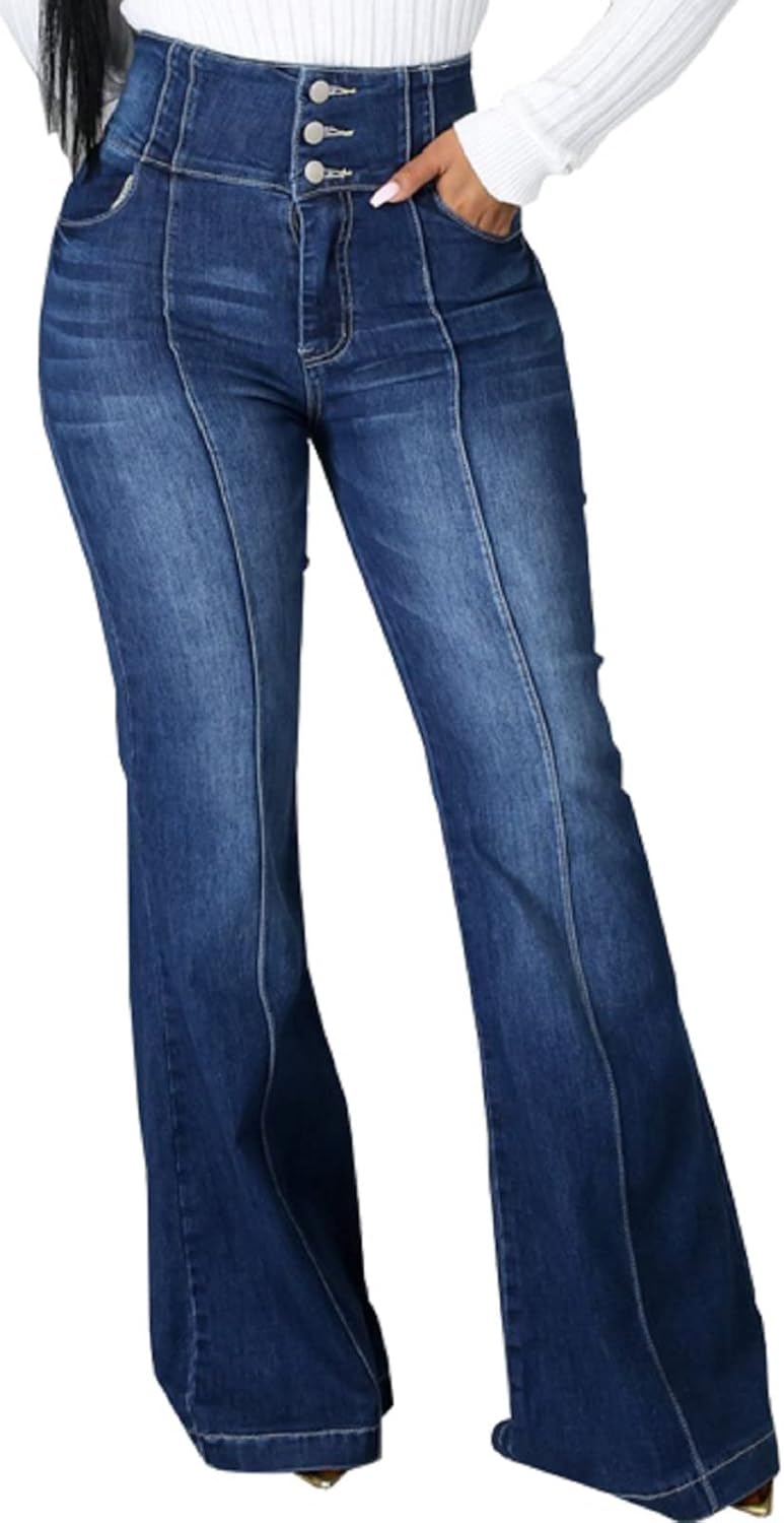 SeNight Women Bell Bottom Jeans for Casual and Stylish Wear