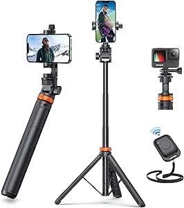 Newest 62 Inch Phone Tripod for iPhone & Selfie Stick Use
